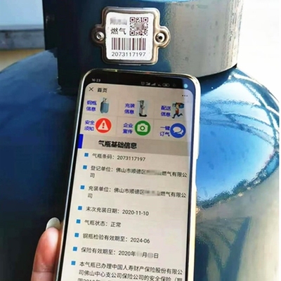Silinder Ketahanan Kimia Melacak Label Kode QR Steel Glaze Barcode Tag