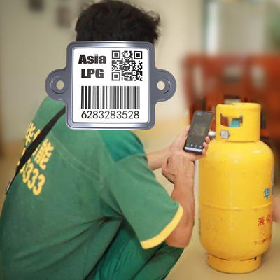 Tag Barcode Logam Pelacakan Silinder LPG Permanen Direndam Dengan Minyak Anti Karat